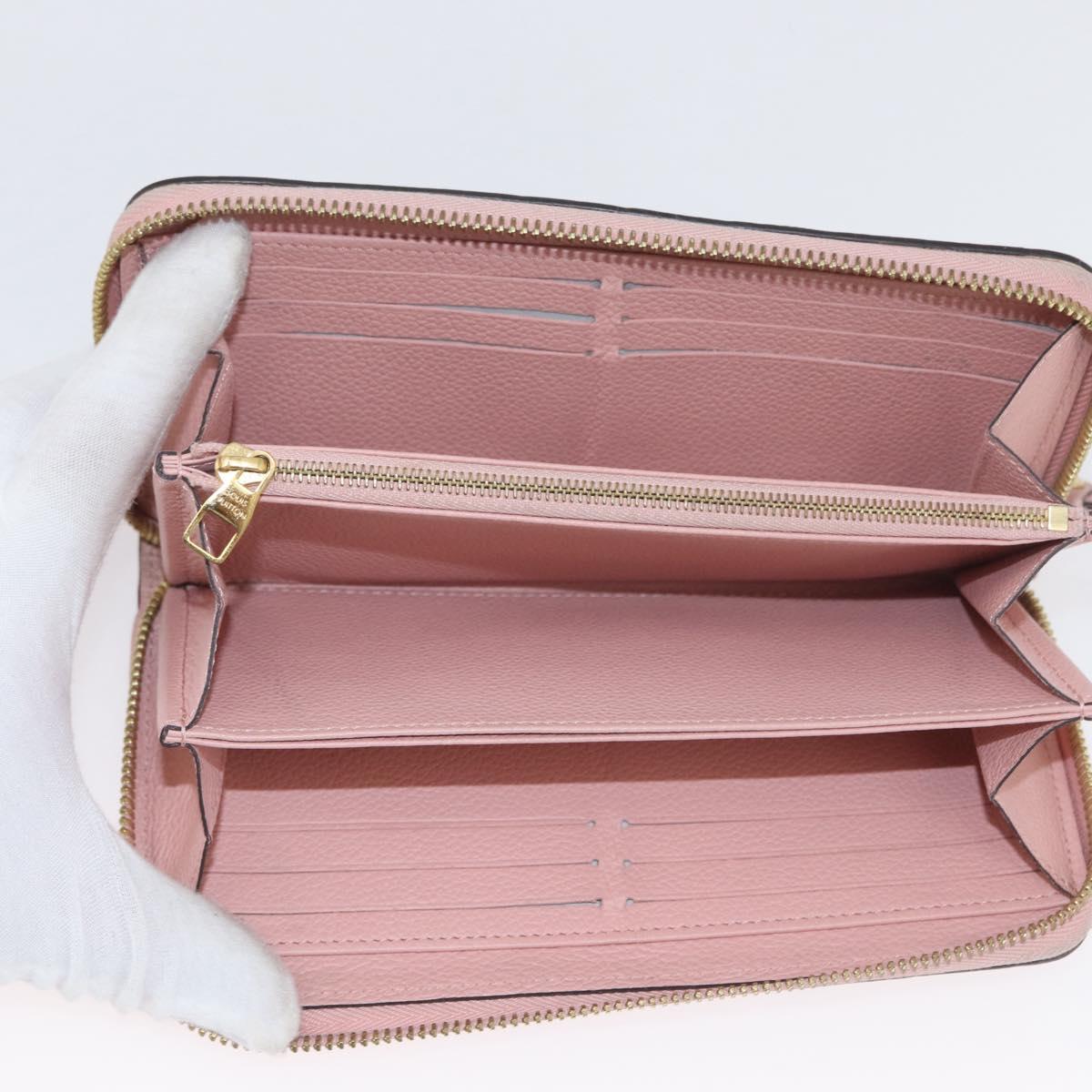 LOUIS VUITTON Monogram Empreinte Zippy Wallet Wallet Pink M64090 LV Auth BA11337