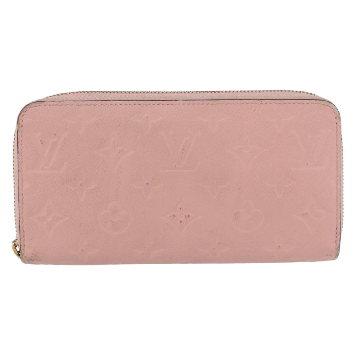 LOUIS VUITTON Monogram Empreinte Zippy Wallet Wallet Pink M64090 LV Auth BA11337