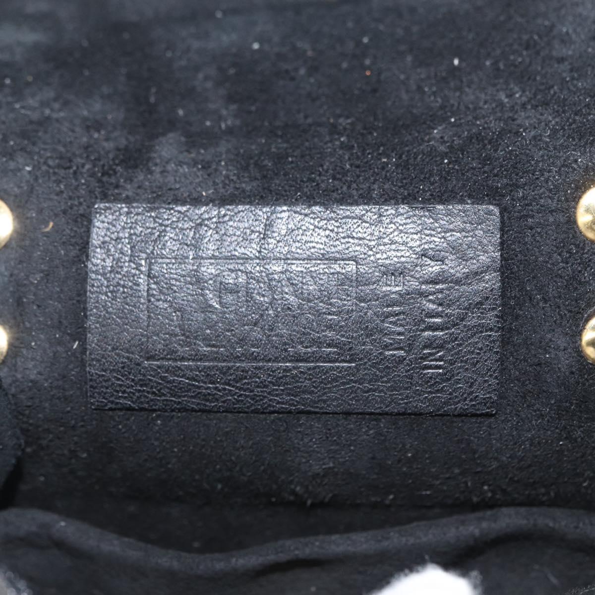 Gianni Versace Belt Pouch Leather Black Gold Auth BA11338