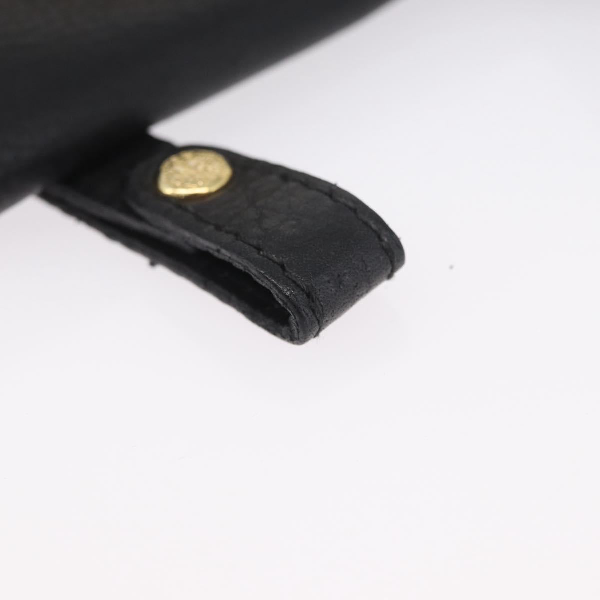 Gianni Versace Belt Pouch Leather Black Gold Auth BA11338