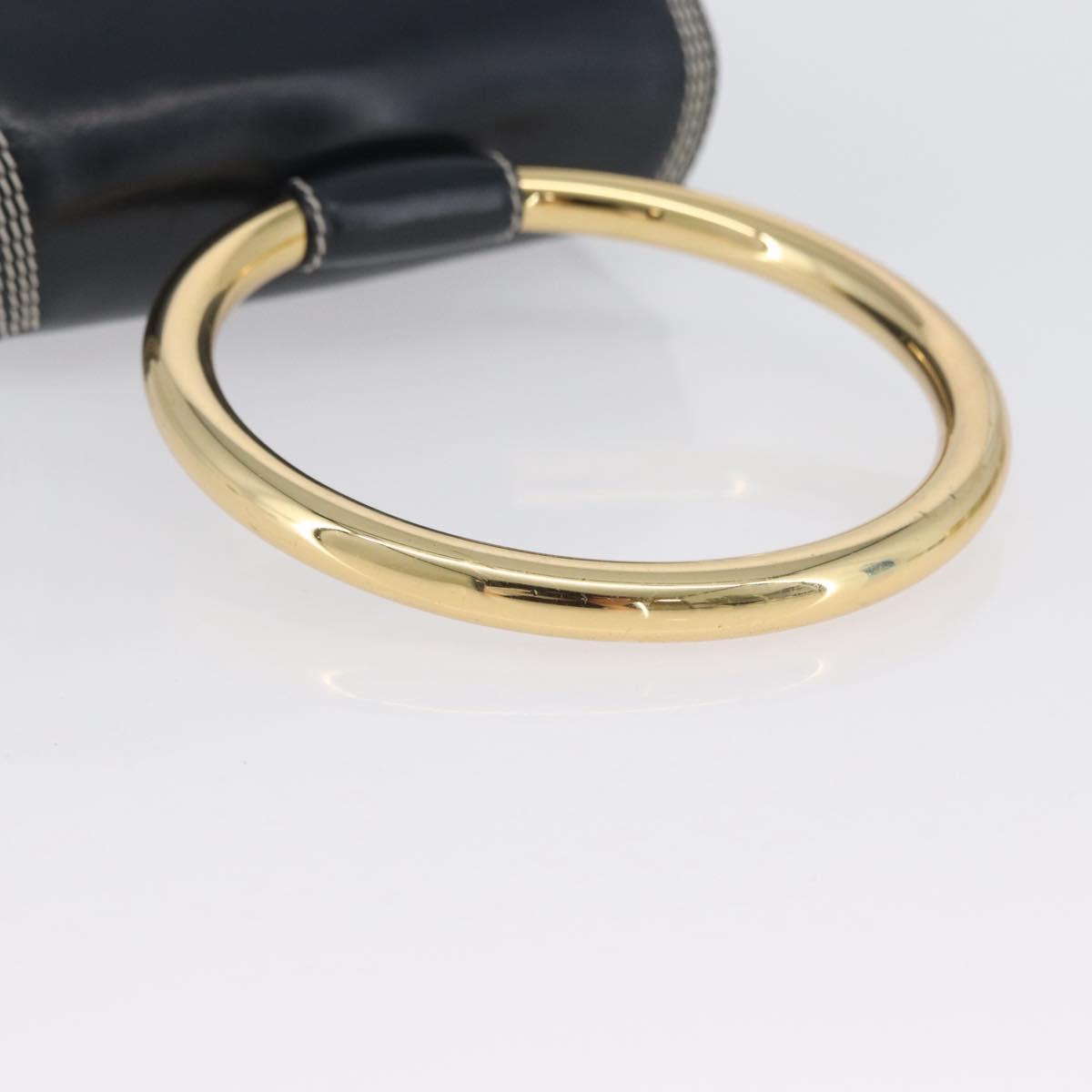 LOEWE Hand Bag Leather Navy Gold Auth BA11340