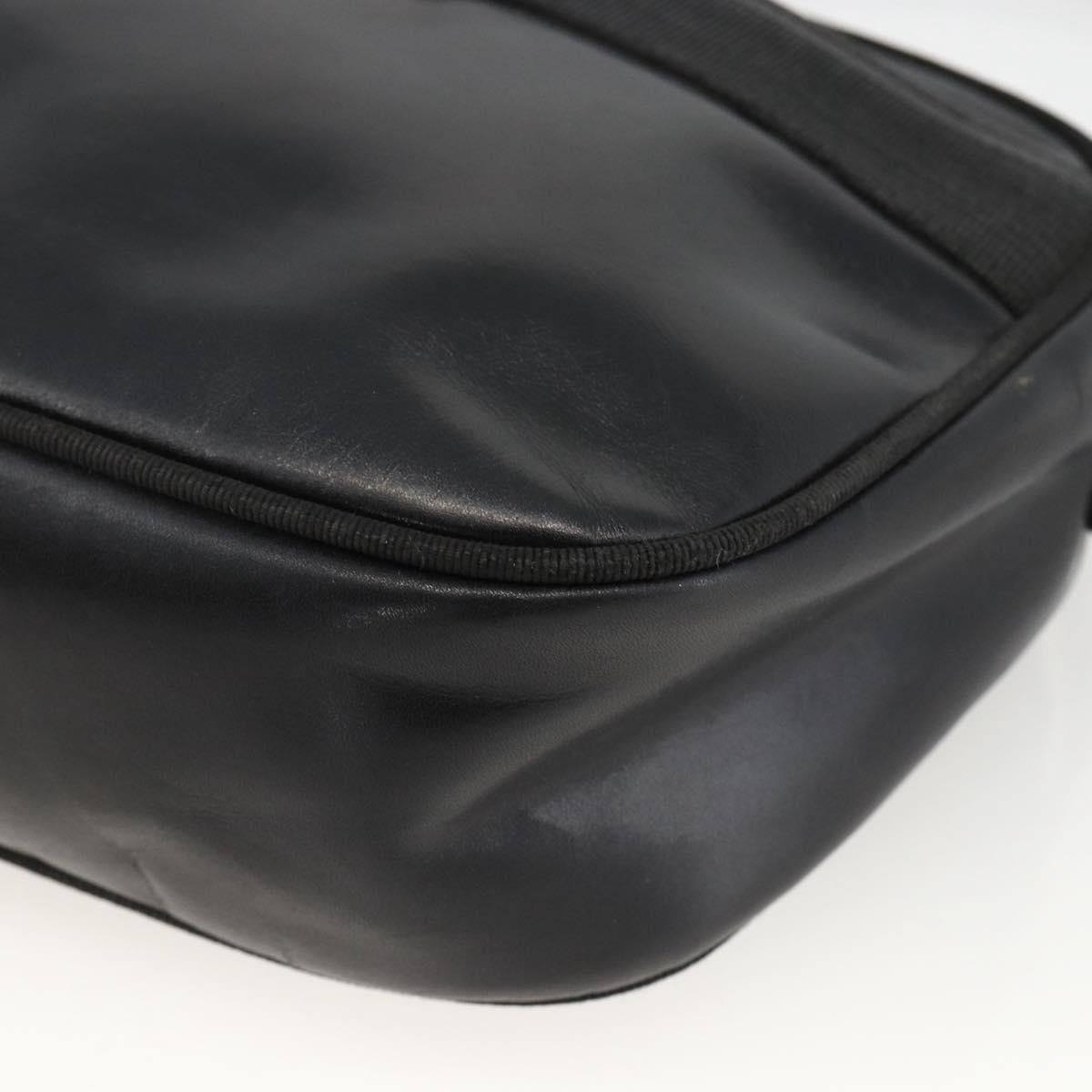 Salvatore Ferragamo Vala Shoulder Bag Leather Black Gold Auth BA11345