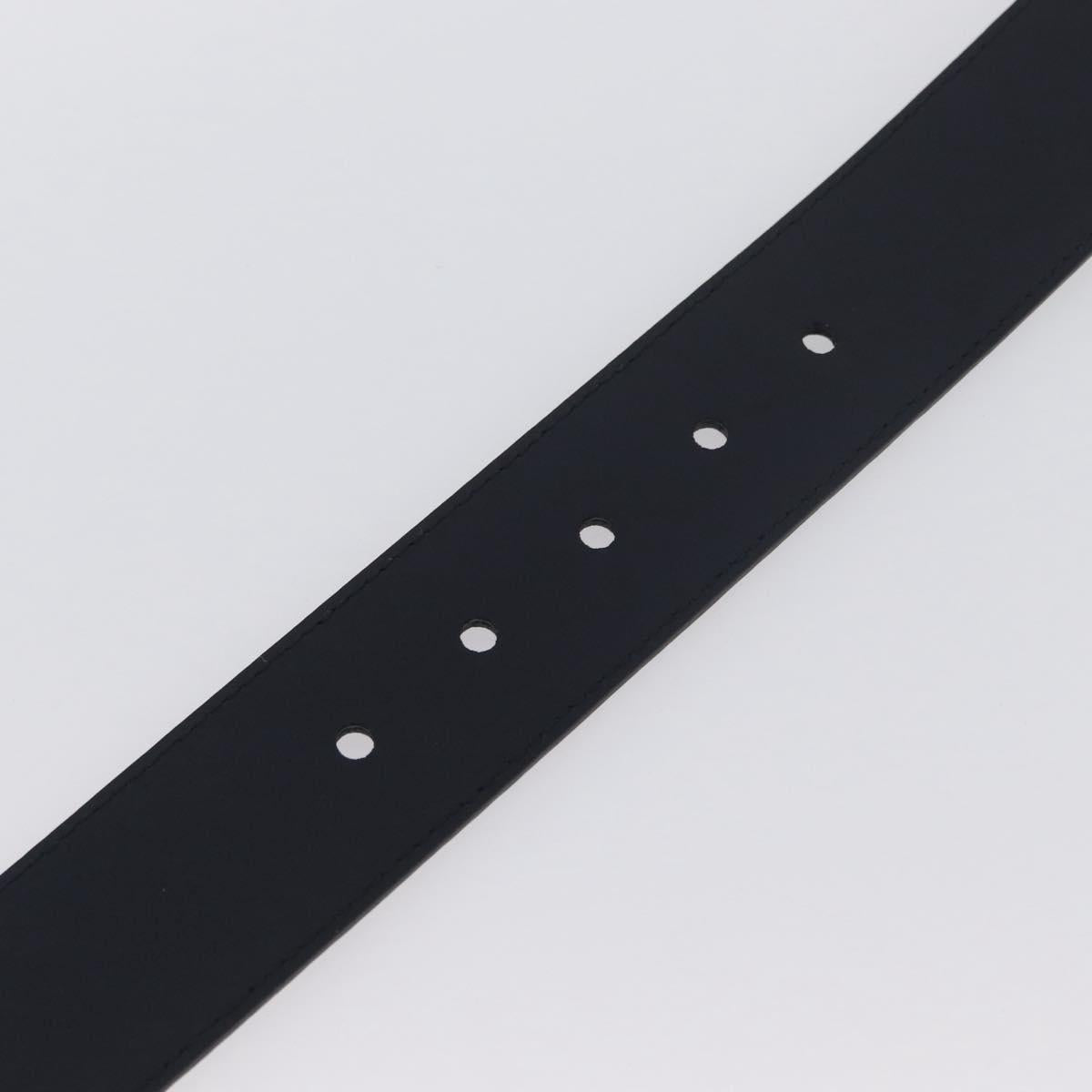 GUCCI Belt Leather 39.4"" Outlet Navy Silver 449716 Auth BA11347V