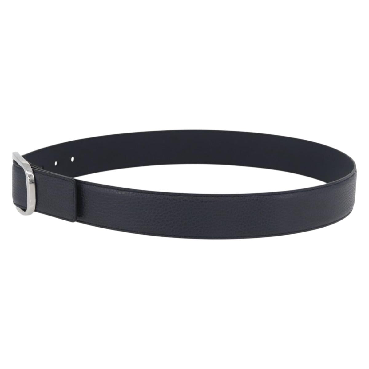 GUCCI Belt Leather 39.4"" Outlet Navy Silver 449716 Auth BA11347V