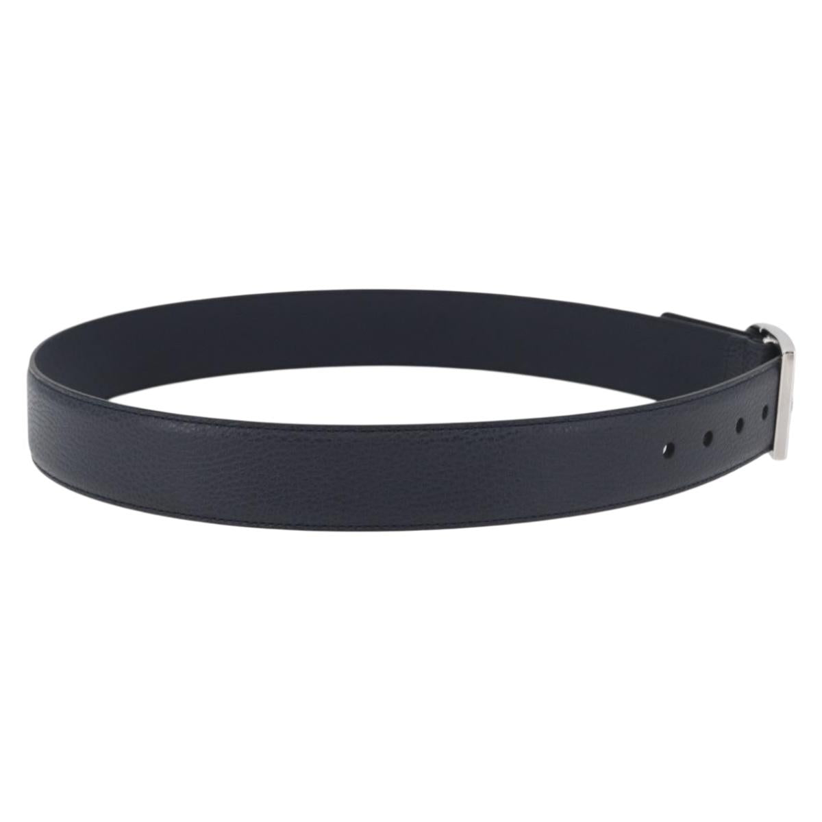 GUCCI Belt Leather 39.4"" Outlet Navy Silver 449716 Auth BA11347V