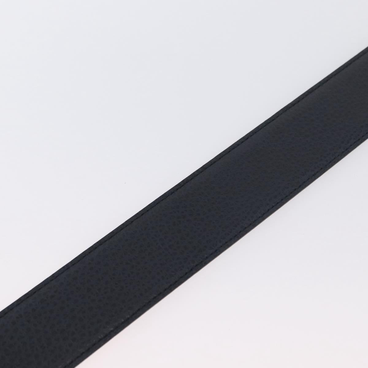 GUCCI Belt Leather 39.4"" Outlet Navy Silver 449716 Auth BA11347V