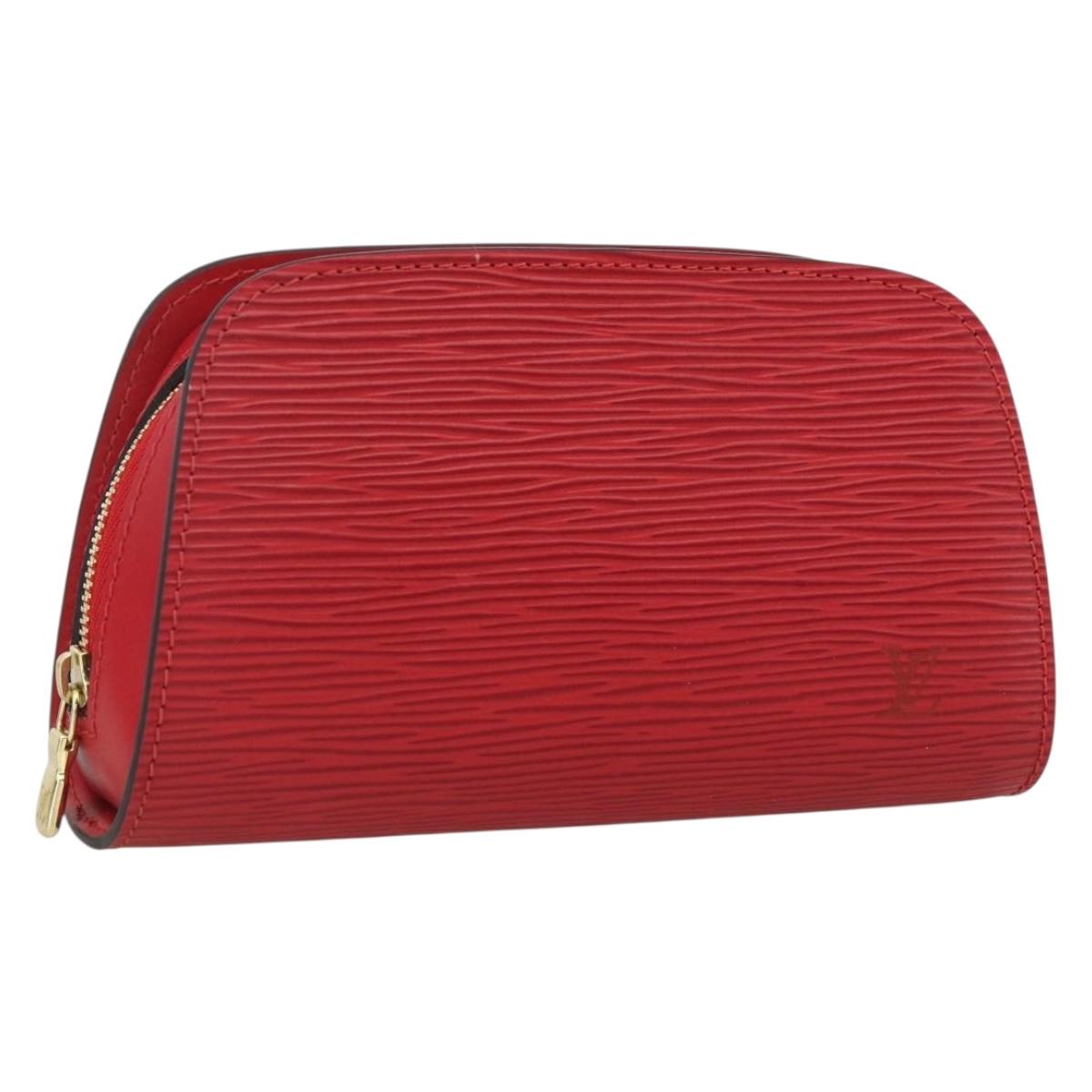LOUIS VUITTON Epi Dauphine PM Pouch Castilian Red M48447 LV Auth BA11348