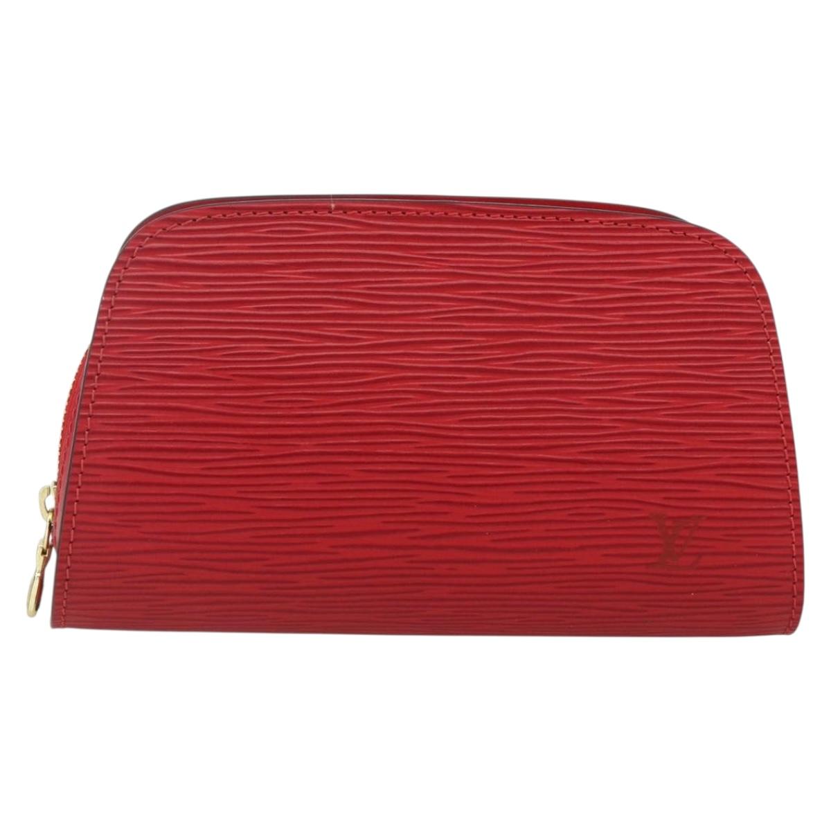 LOUIS VUITTON Epi Dauphine PM Pouch Castilian Red M48447 LV Auth BA11348