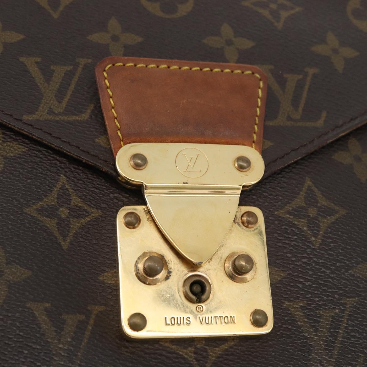 LOUIS VUITTON Monogram Porte Documents Senatur Briefcase M53335 LV Auth BA11356