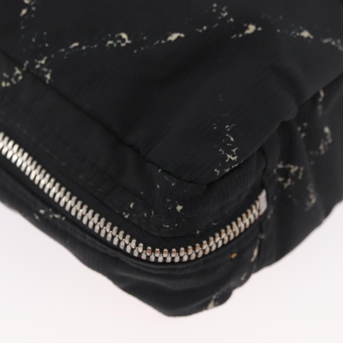 CHANEL New Travel Line Hand Bag Nylon Black CC Auth BA11357