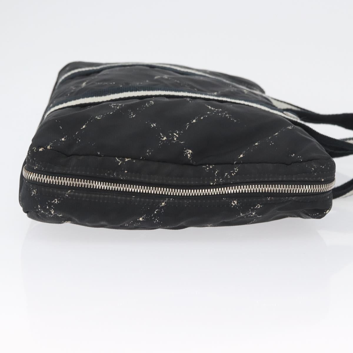 CHANEL New Travel Line Hand Bag Nylon Black CC Auth BA11357