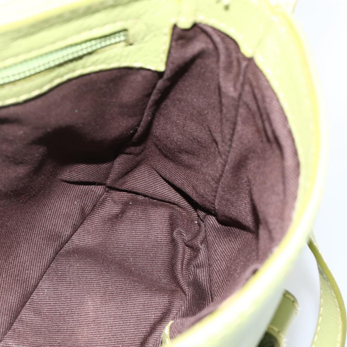 BALLY Shoulder Bag Leather Light green Auth BA11358A