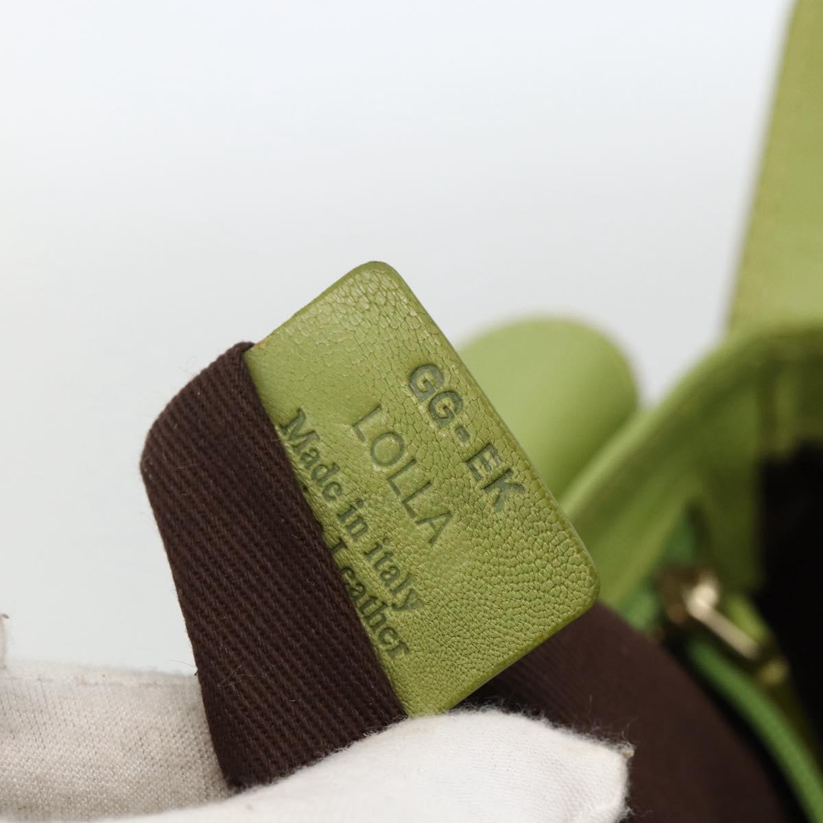 BALLY Shoulder Bag Leather Light green Auth BA11358A