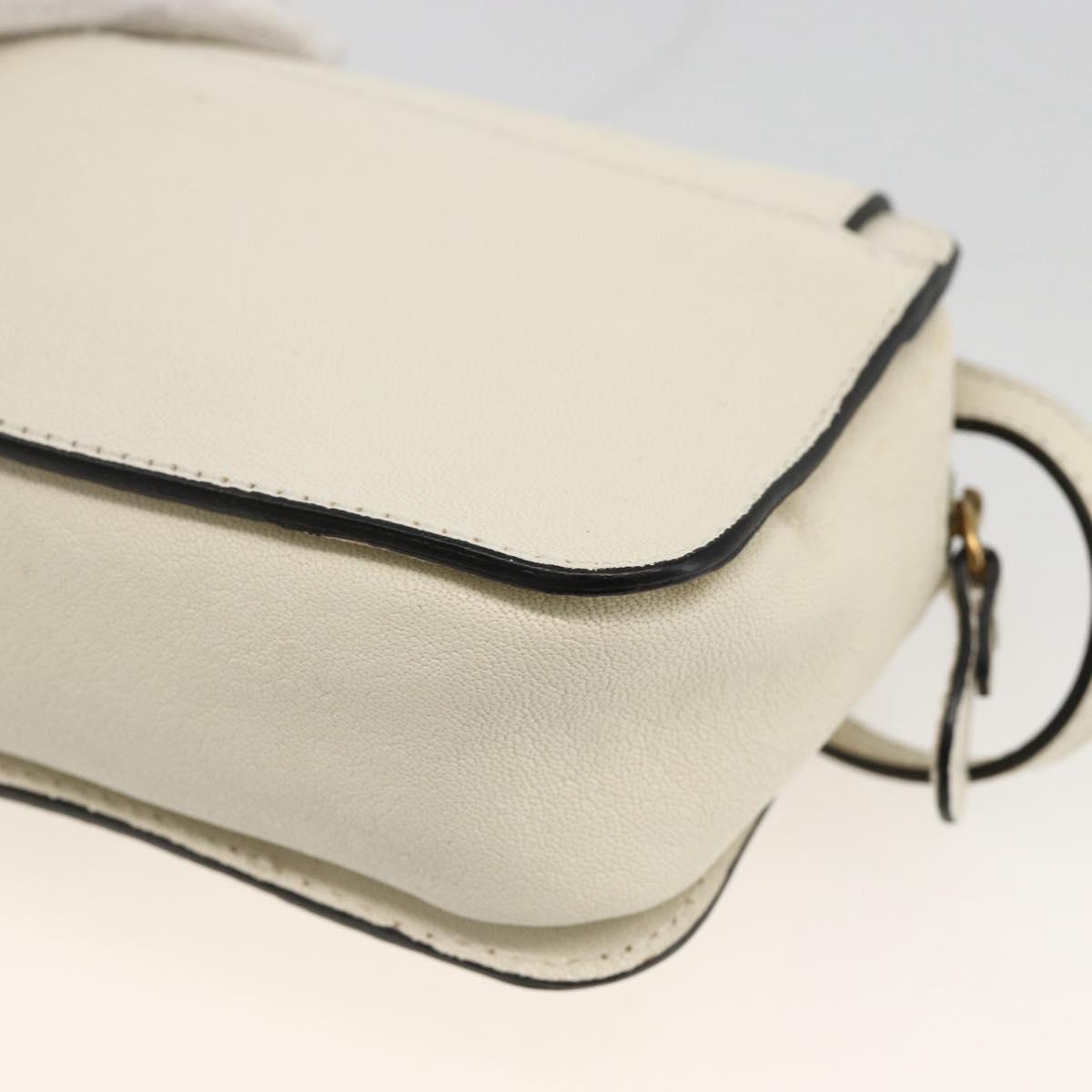 Chloe Shoulder Bag Leather Cream Gold Auth BA11360A