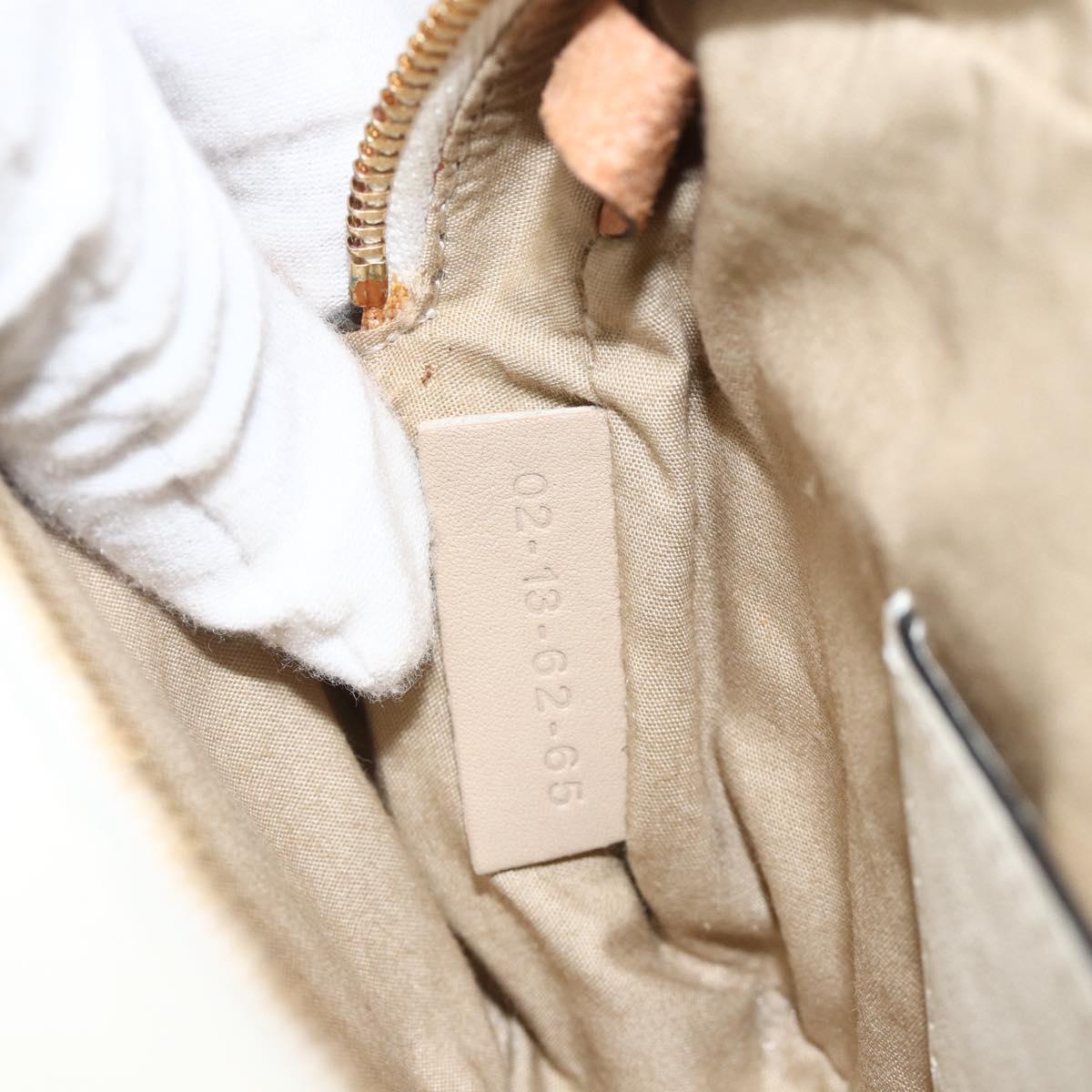 Chloe Shoulder Bag Leather Cream Gold Auth BA11360A