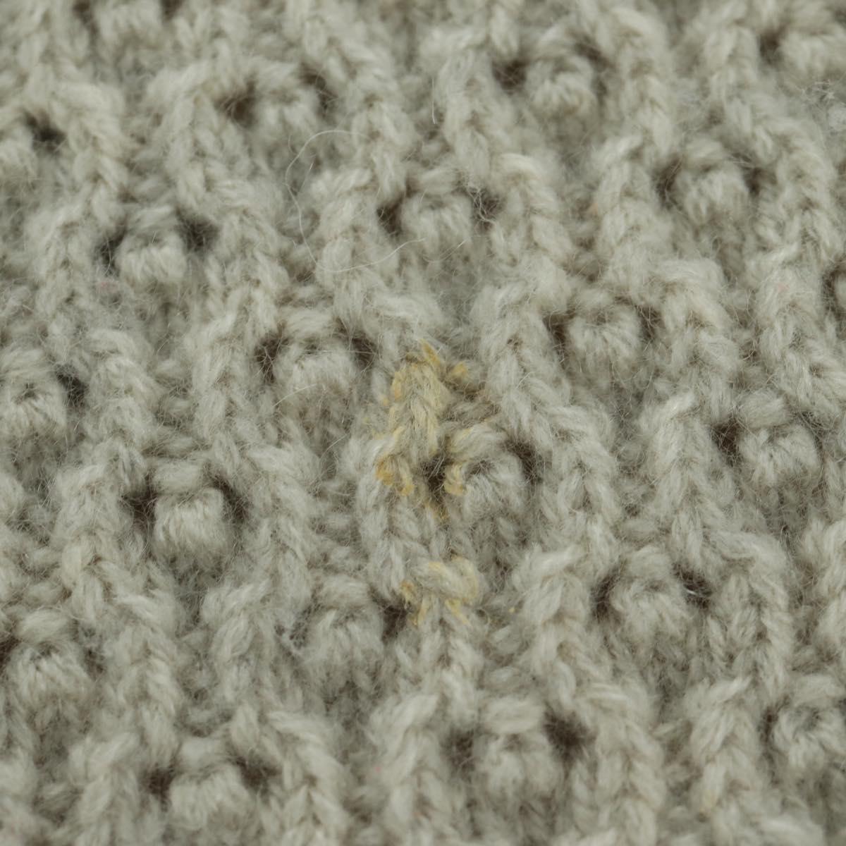 CHANEL COCO Mark Scarf Cashmere Beige Silver CC Auth BA11371V