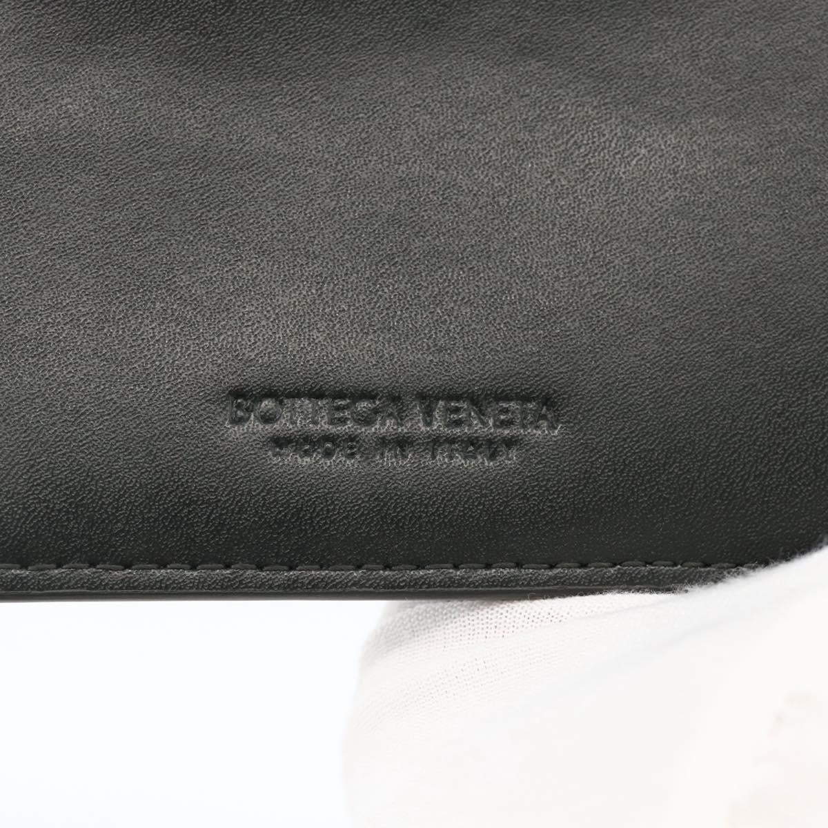BOTTEGA VENETA MAXI INTRECCIATO Coin Purse Leather Black Silver Auth BA11372V