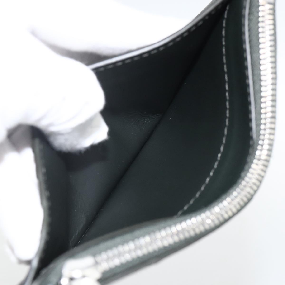 BOTTEGA VENETA MAXI INTRECCIATO Coin Purse Leather Black Silver Auth BA11372V