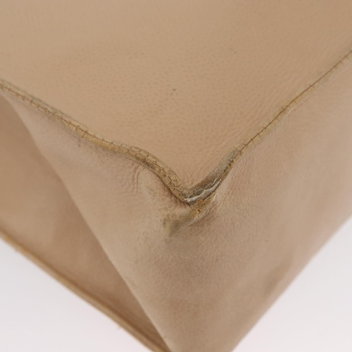CHANEL Tote Bag Caviar Skin Beige Gold CC Auth BA11375A