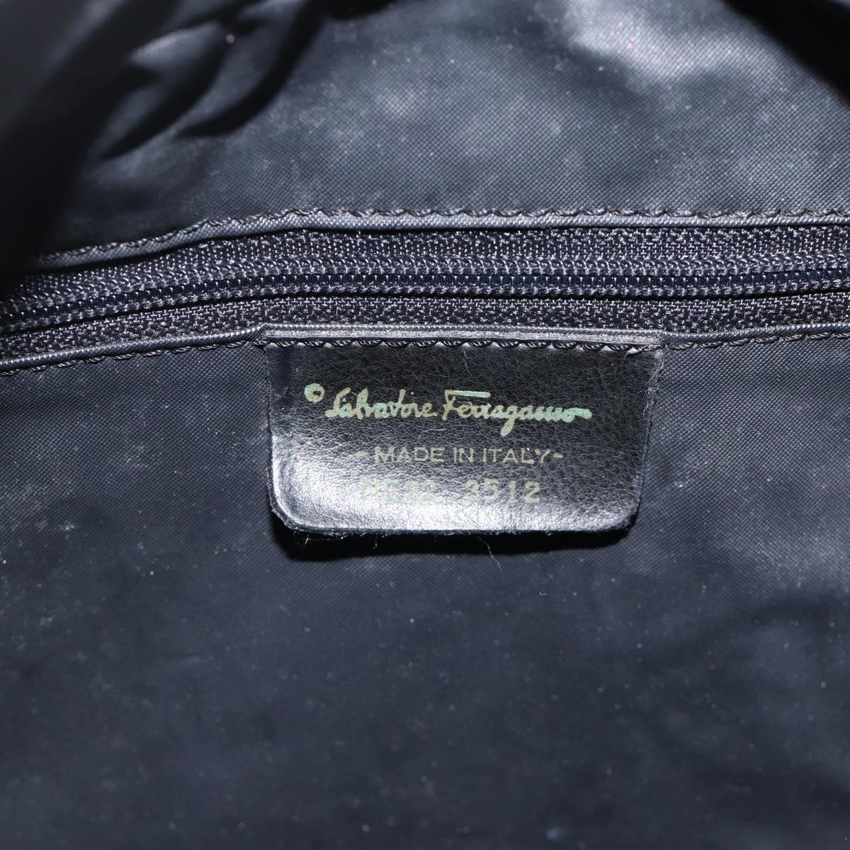Salvatore Ferragamo Hand Bag Canvas Green Gold Auth BA11377