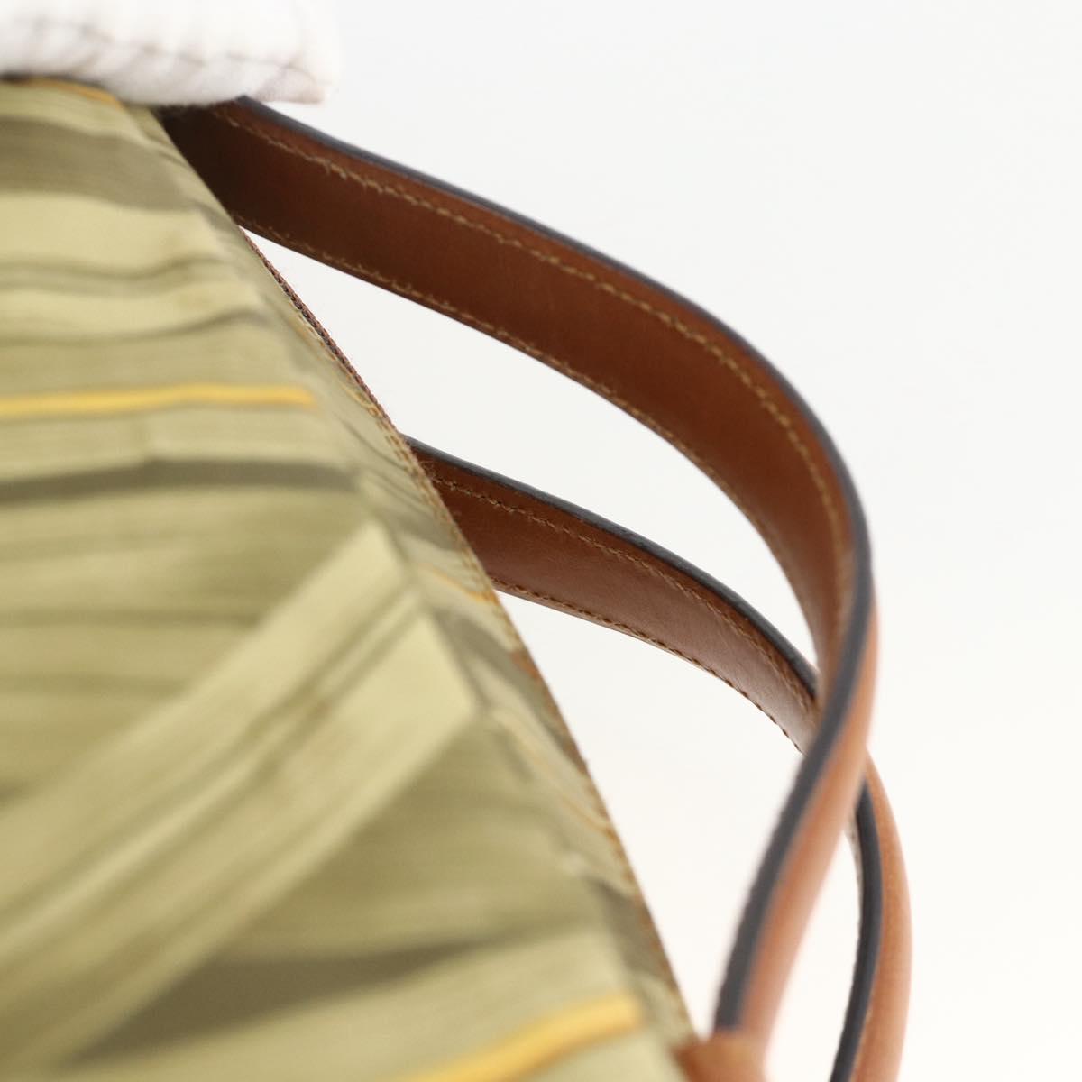 Salvatore Ferragamo Hand Bag Canvas Green Gold Auth BA11377
