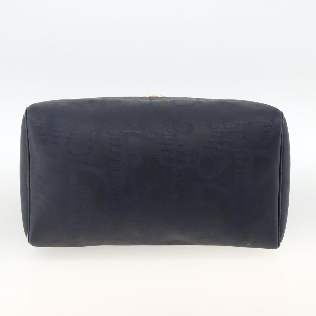 Christian Dior Trotter Canvas Hand Bag PVC Canvas Leather Navy Auth BA11379A