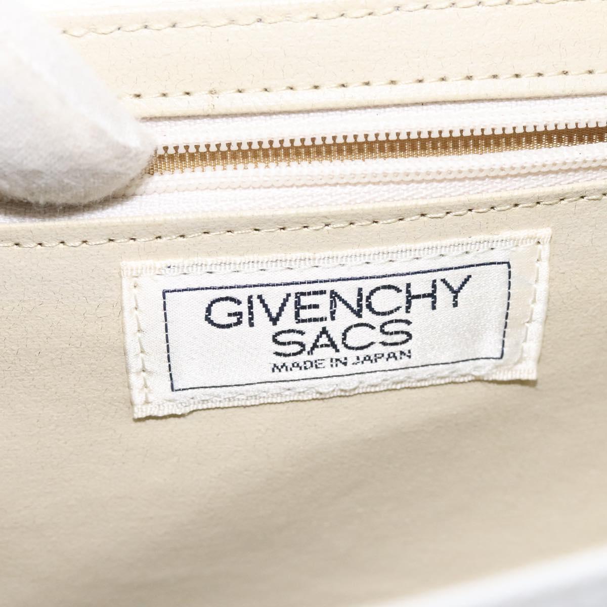 GIVENCHY Shoulder Bag Leather White Gold Auth BA1138