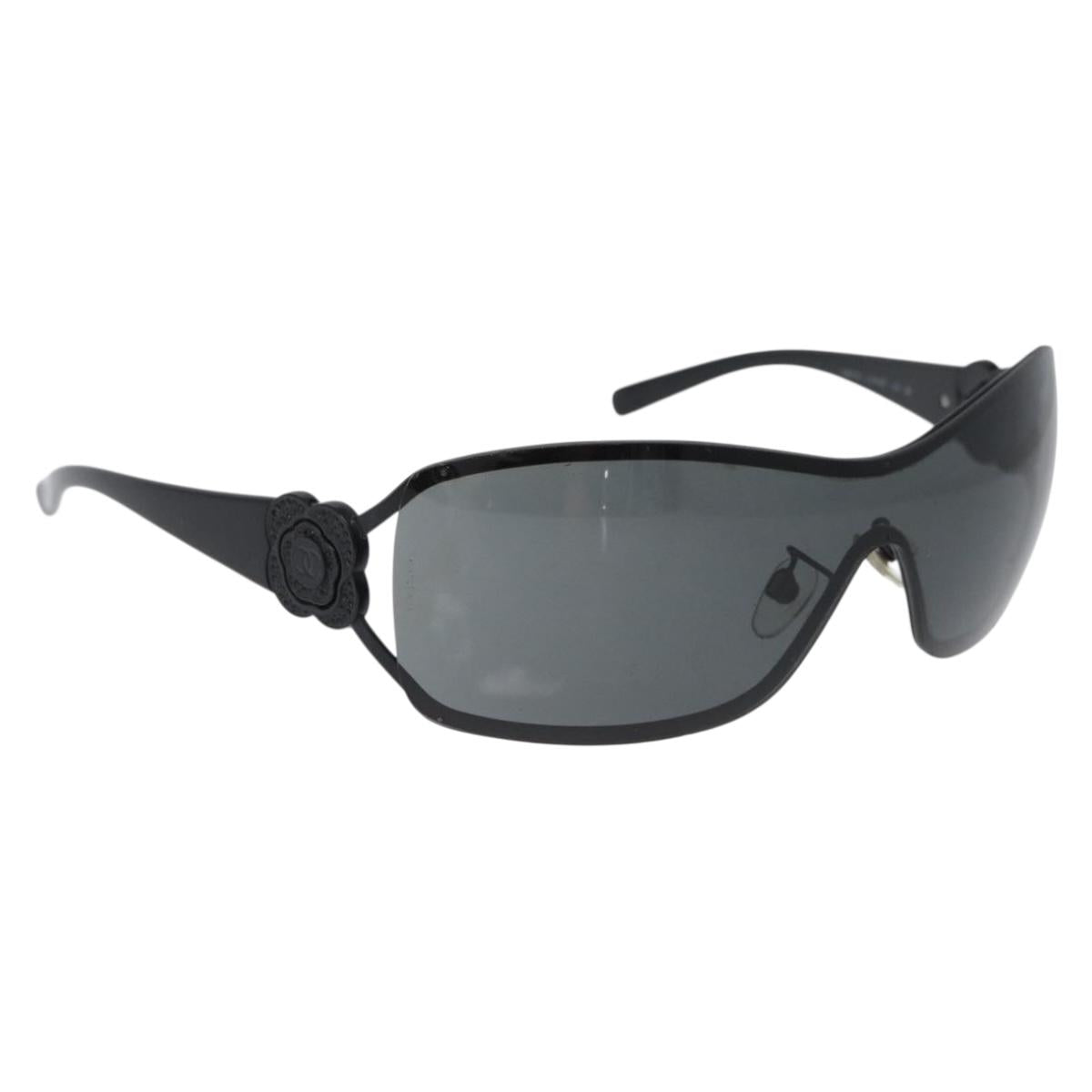 CHANEL Sunglasses plastic Black CC Auth BA11380
