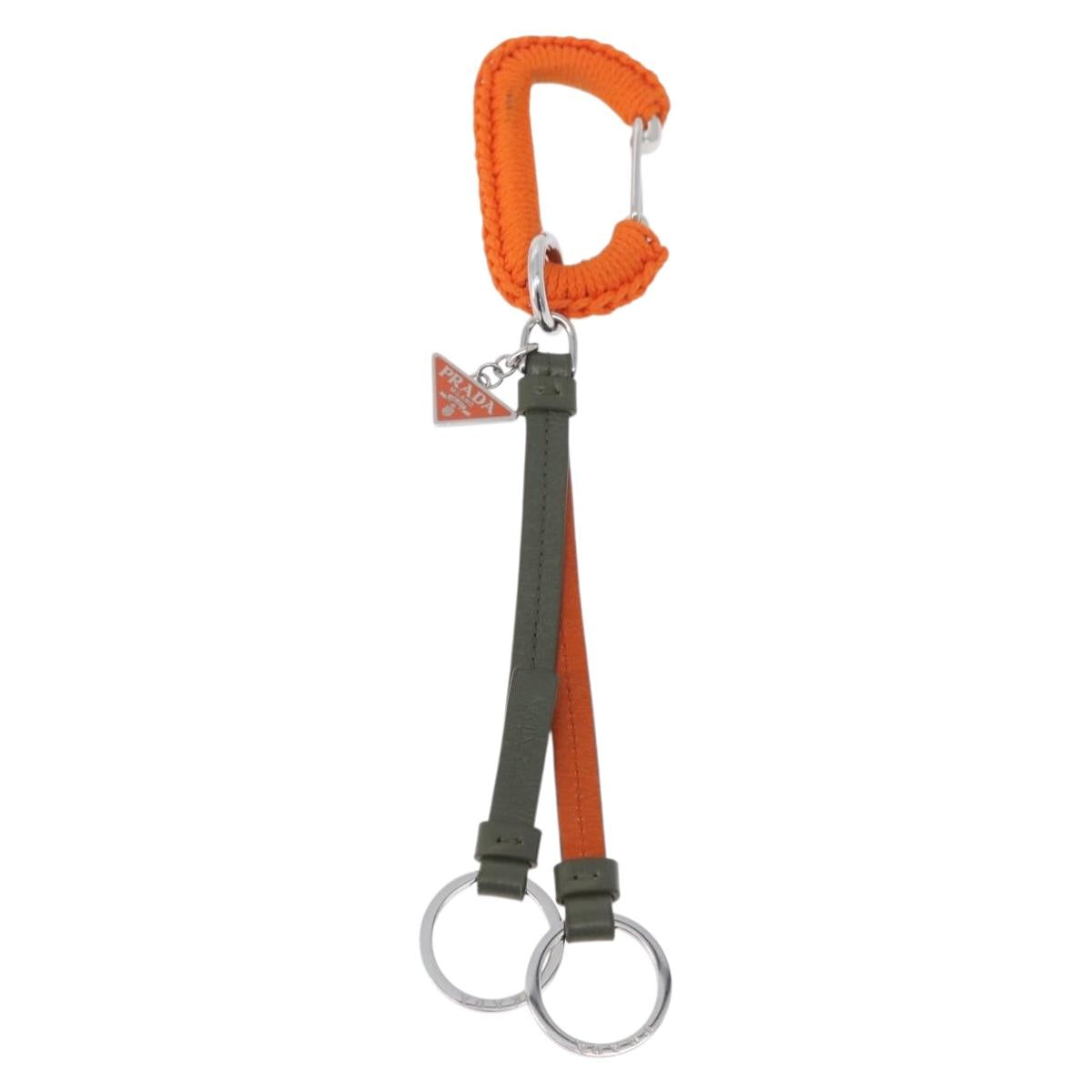 PRADA Key Holder metal Orange Auth BA11382M