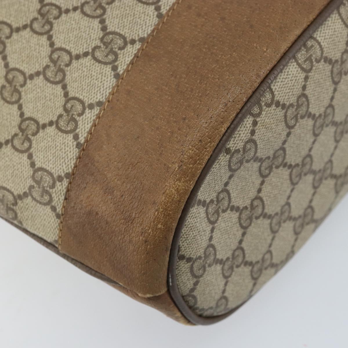 GUCCI GG Supreme Web Sherry Line Bag PVC Beige Gold 41 02 085 Auth BA11383