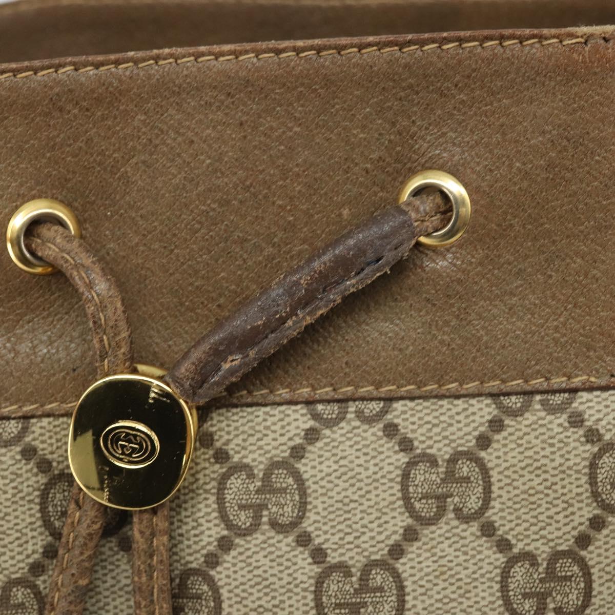 GUCCI GG Supreme Web Sherry Line Bag PVC Beige Gold 41 02 085 Auth BA11383