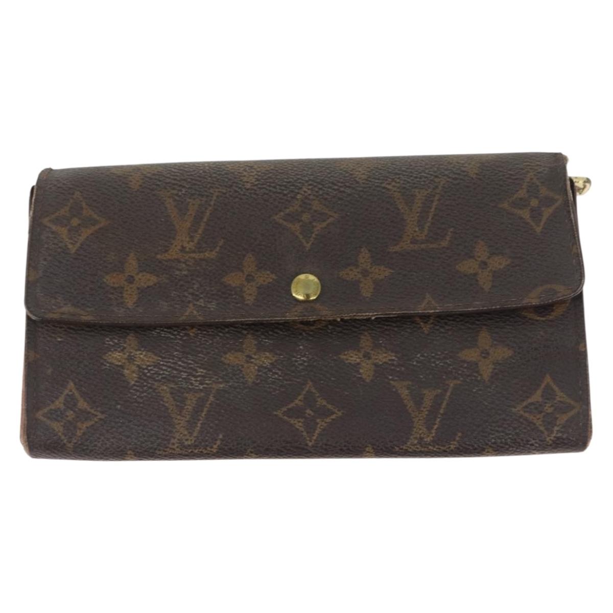 LOUIS VUITTON Monogram Wallet 2 Set LV Auth BA11389
