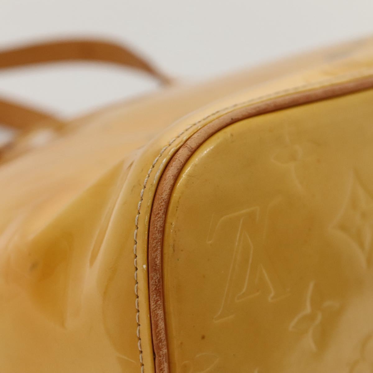 LOUIS VUITTON Monogram Vernis Houston Hand Bag Beige M91004 LV Auth BA1139