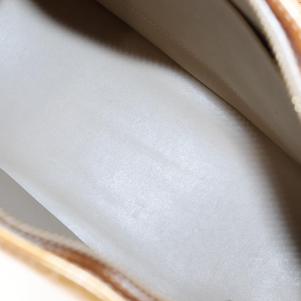 LOUIS VUITTON Monogram Vernis Houston Hand Bag Beige M91004 LV Auth BA1139