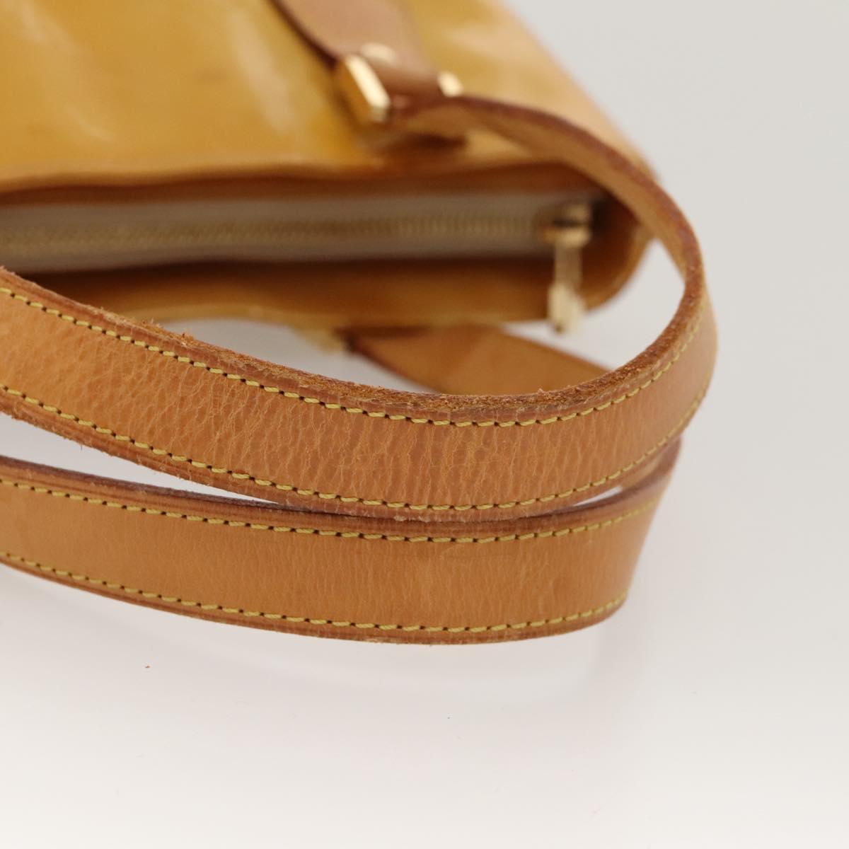 LOUIS VUITTON Monogram Vernis Houston Hand Bag Beige M91004 LV Auth BA1139