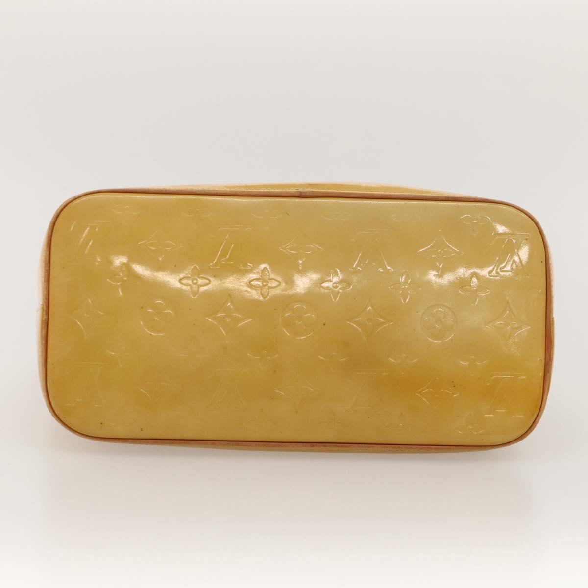 LOUIS VUITTON Monogram Vernis Houston Hand Bag Beige M91004 LV Auth BA1139