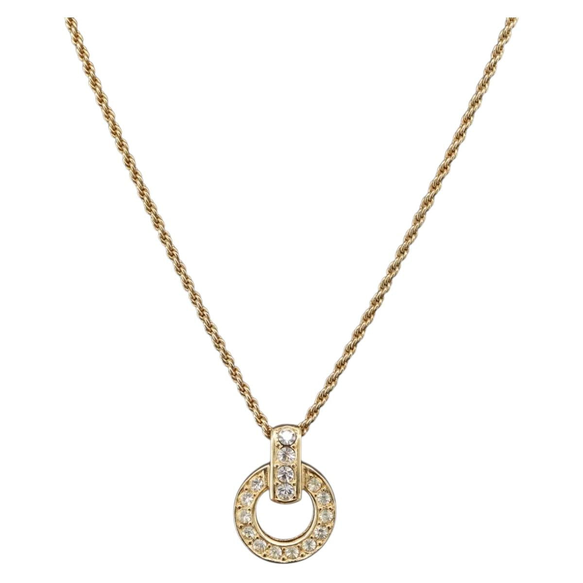 Christian Dior Necklace metal Gold Tone Auth BA11393