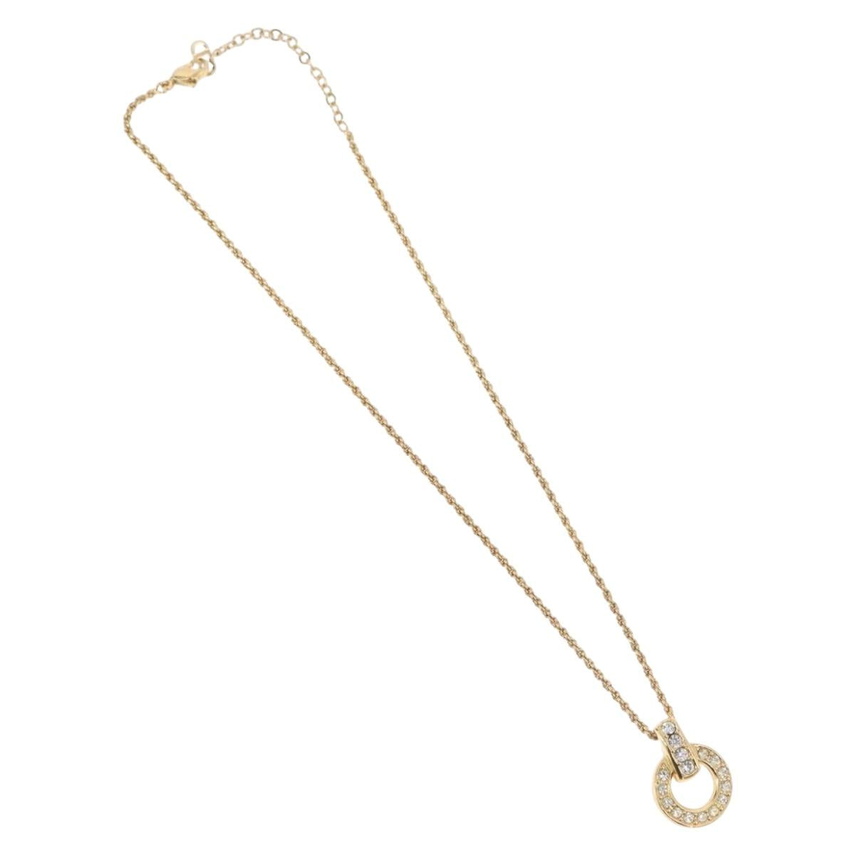 Christian Dior Necklace metal Gold Tone Auth BA11393