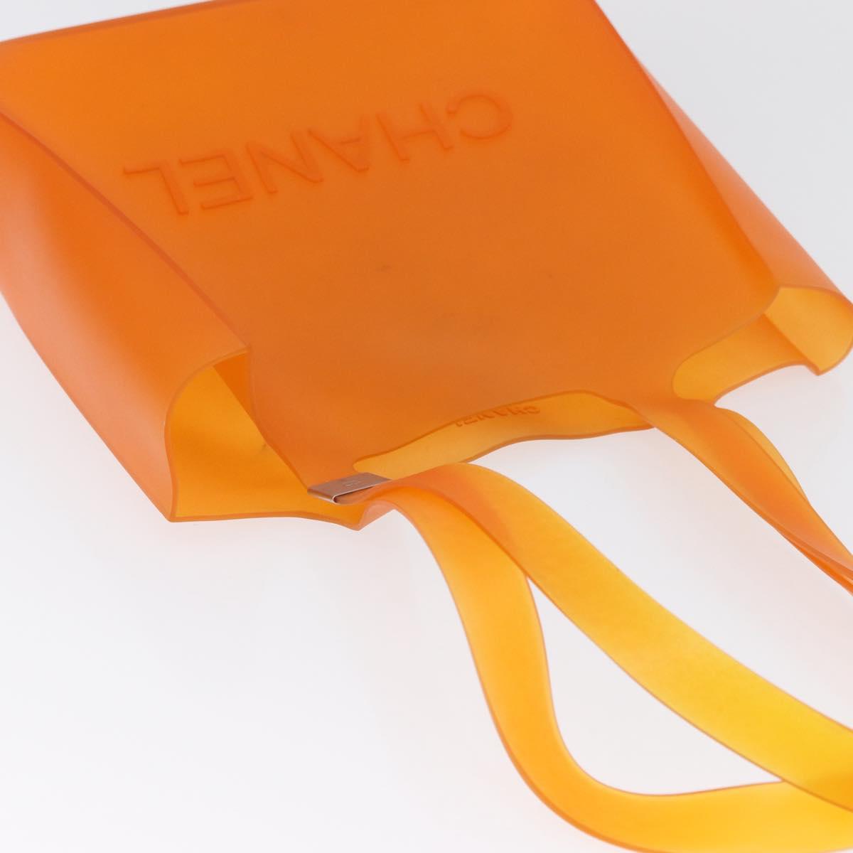 CHANEL Hand Bag rubber Orange CC Auth BA11394A