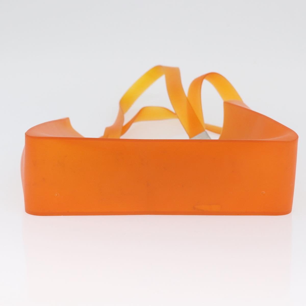 CHANEL Hand Bag rubber Orange CC Auth BA11394A