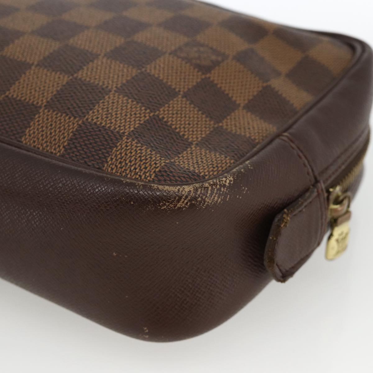 LOUIS VUITTON Damier Ebene Trousse Toilette Clutch Bag N47623 LV Auth BA11397