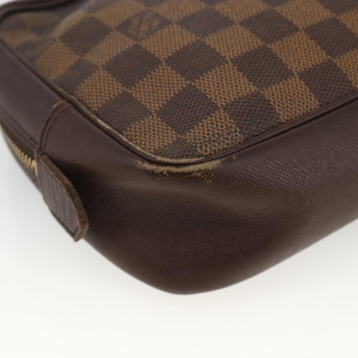 LOUIS VUITTON Damier Ebene Trousse Toilette Clutch Bag N47623 LV Auth BA11397