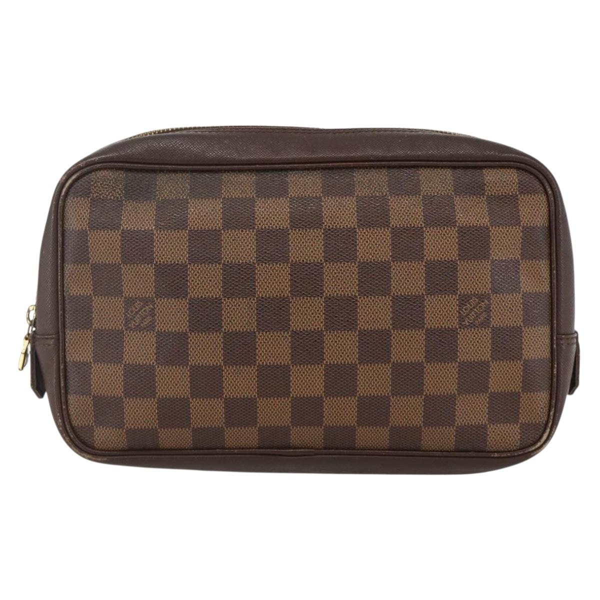 LOUIS VUITTON Damier Ebene Trousse Toilette Clutch Bag N47623 LV Auth BA11397