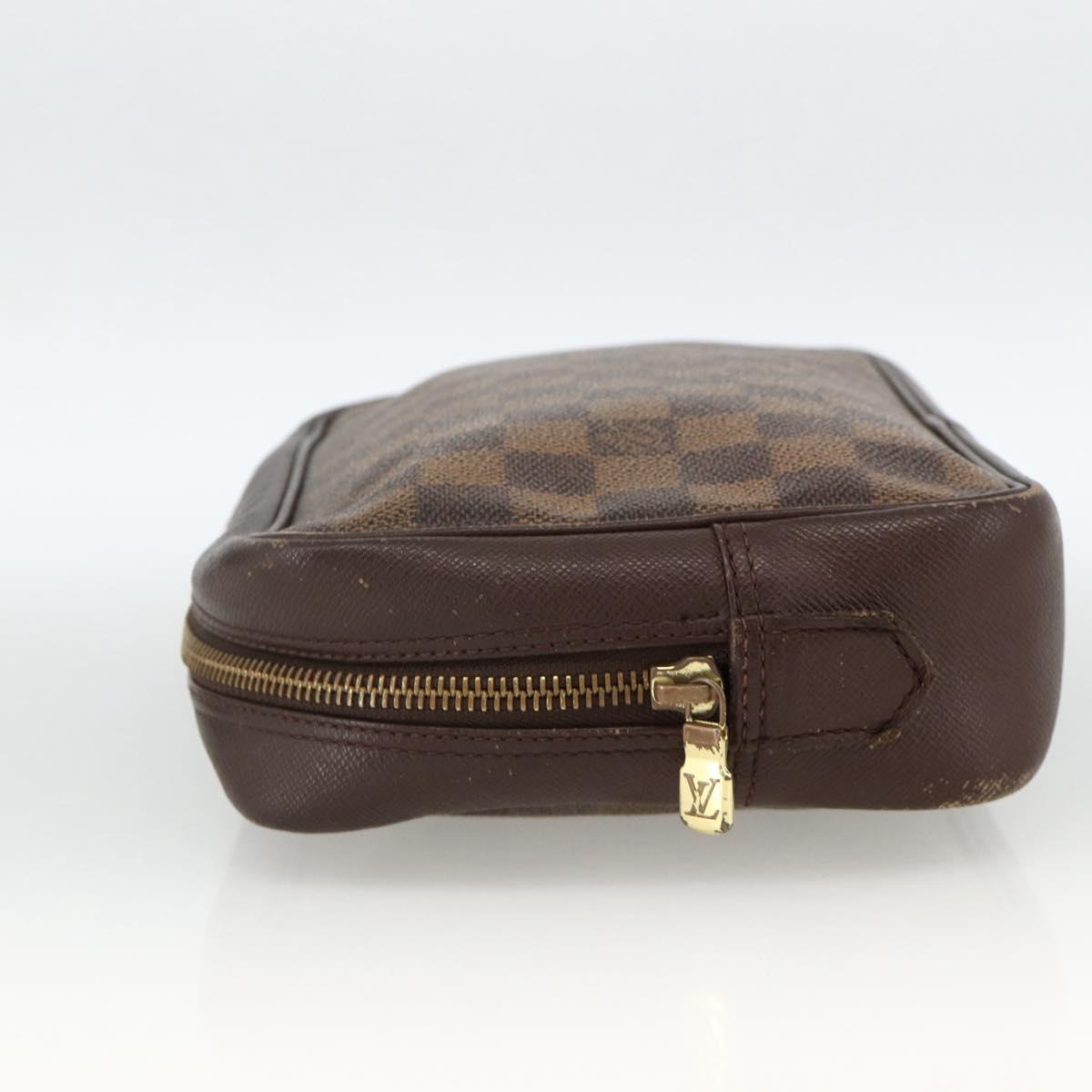 LOUIS VUITTON Damier Ebene Trousse Toilette Clutch Bag N47623 LV Auth BA11397