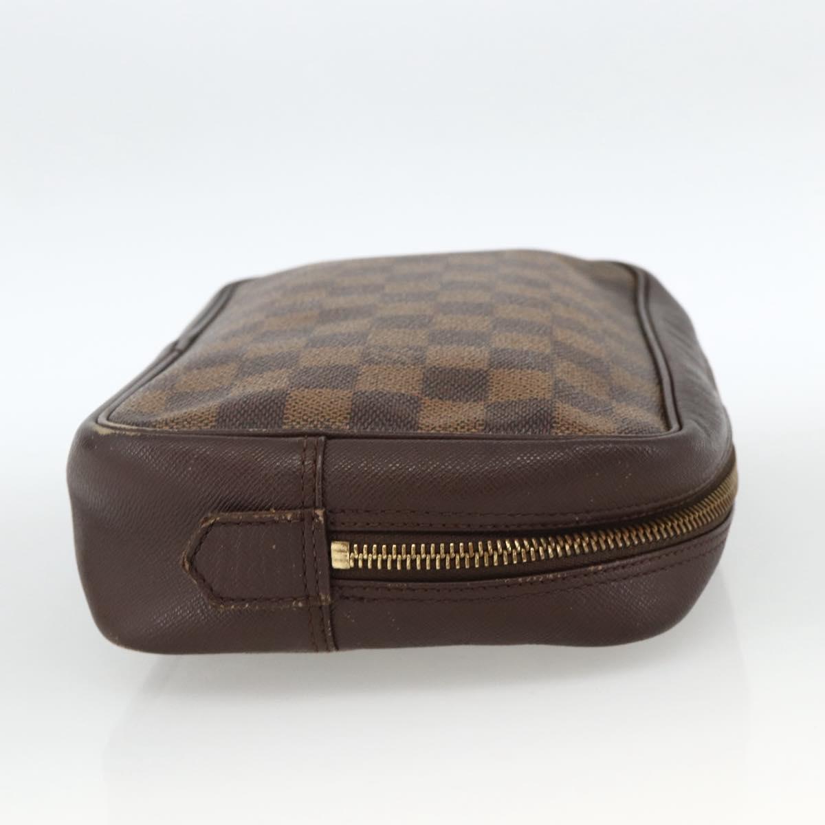 LOUIS VUITTON Damier Ebene Trousse Toilette Clutch Bag N47623 LV Auth BA11397
