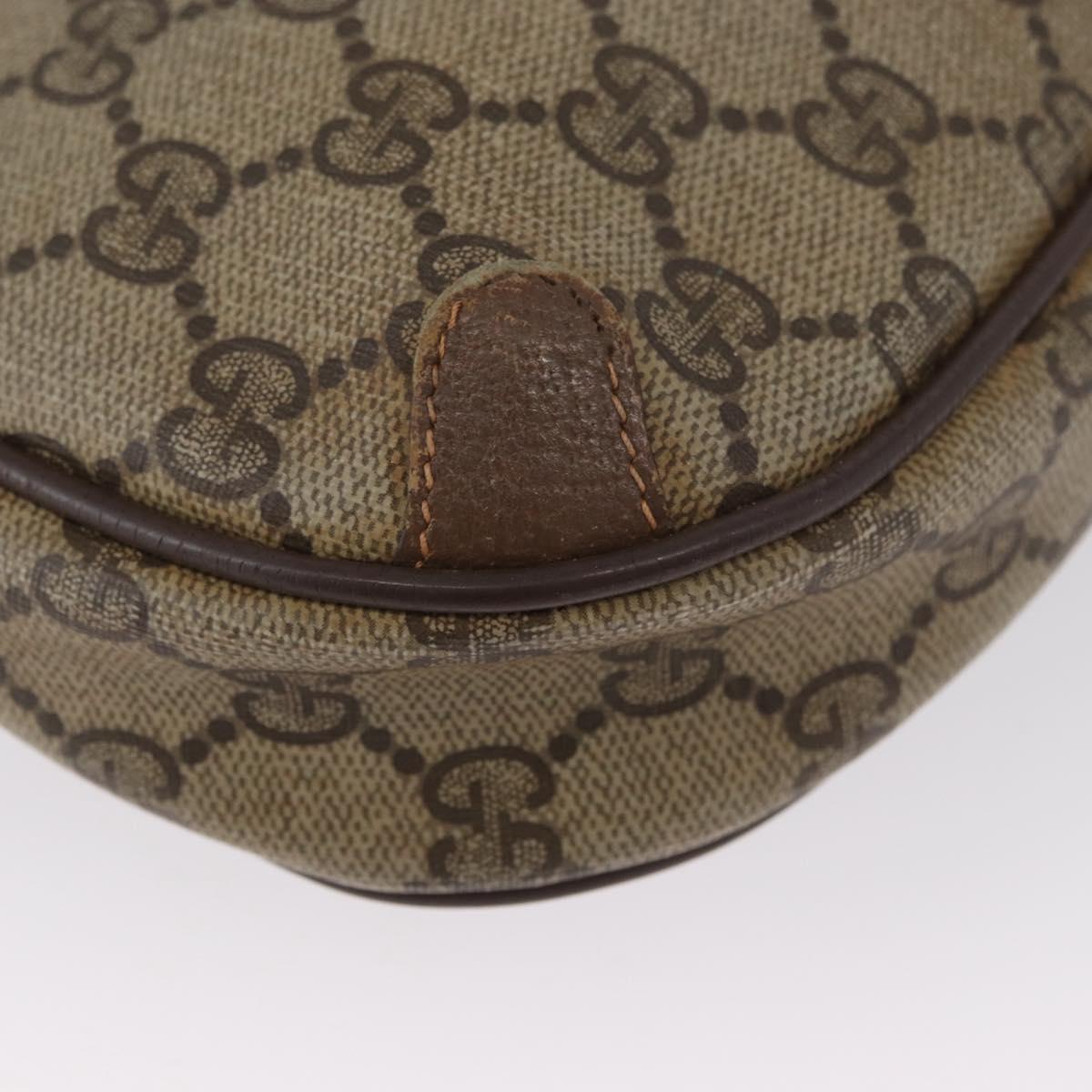 GUCCI GG Supreme Web Sherry Line Bag PVC Beige Gold 156 02 066 Auth BA11402