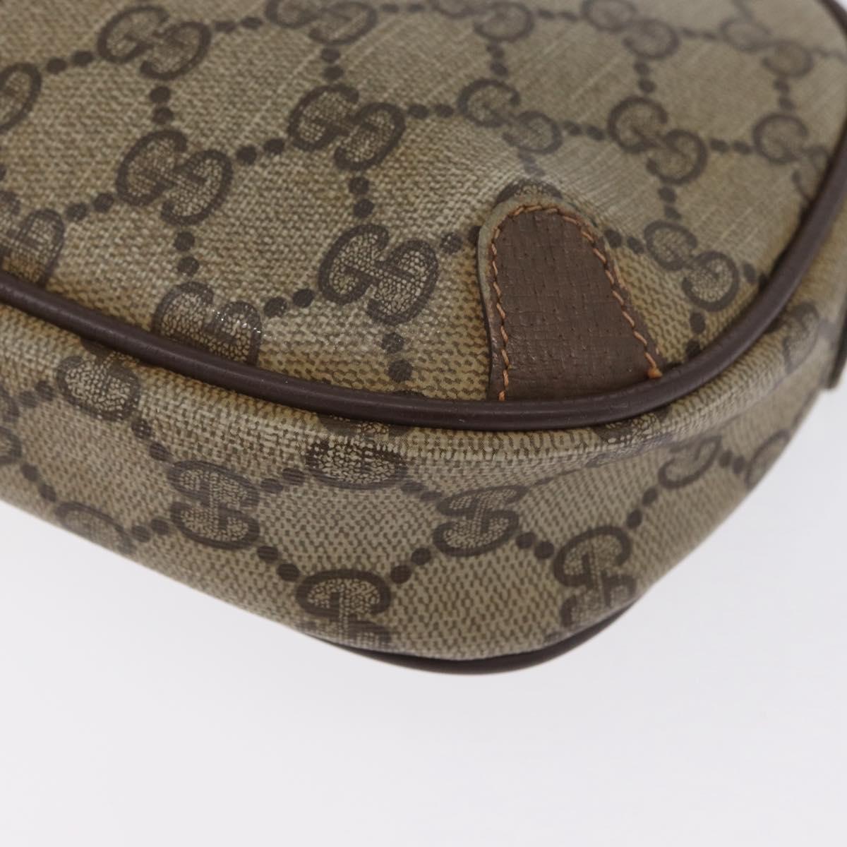 GUCCI GG Supreme Web Sherry Line Bag PVC Beige Gold 156 02 066 Auth BA11402
