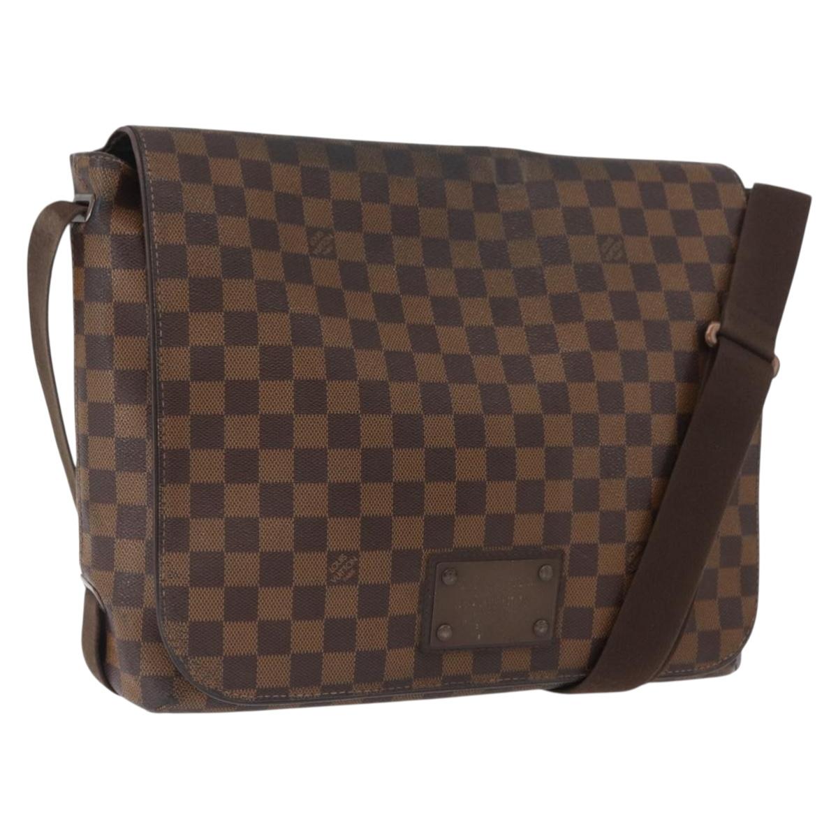 LOUIS VUITTON Damier Ebene Brooklyn MM Shoulder Bag N51211 LV Auth BA11409