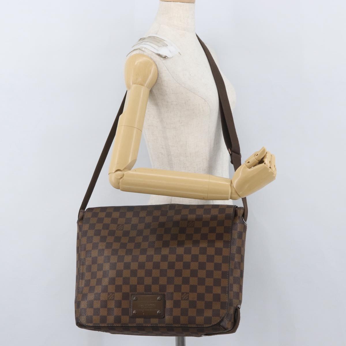 LOUIS VUITTON Damier Ebene Brooklyn MM Shoulder Bag N51211 LV Auth BA11409