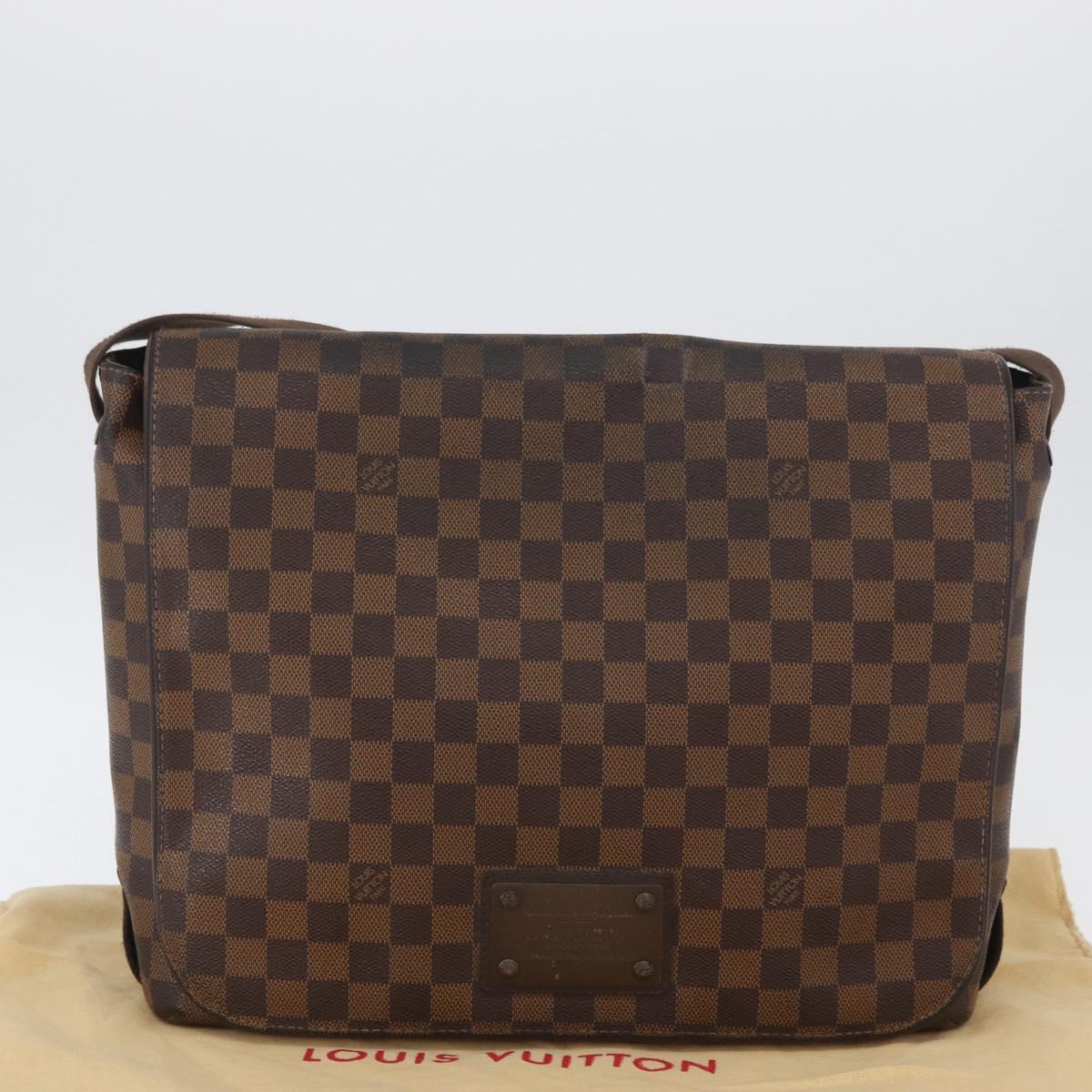 LOUIS VUITTON Damier Ebene Brooklyn MM Shoulder Bag N51211 LV Auth BA11409